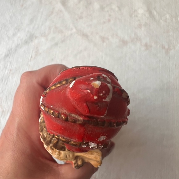 Vintage Religious Figurine with Red and Gold Accents - Picture 3 of 13